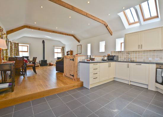 Super kitchen area at Curlew Cottage self catering holiday cottage accommodation near Hexham and Hadrian's Wall Northumberland North East England